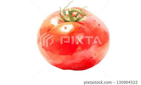 透明背景上一個西紅柿的水彩插圖(png) 透明背景上一個西紅柿的水彩插圖(png) 130904522
