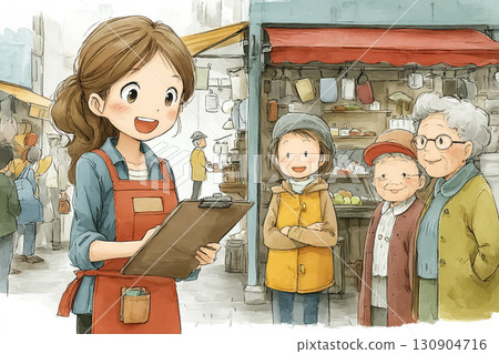 Miyu Series: A scene where Miyu helps elderly people put their medicine in a medicine bag and take it home Miyu Series: A scene where Miyu helps elderly people put their medicine in a medicine bag and take it home 130904716