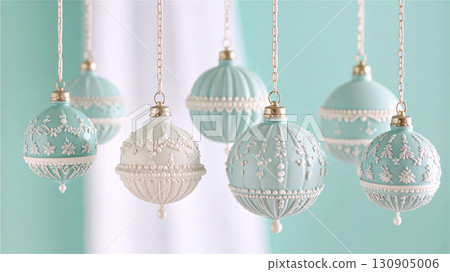 淡藍色的優雅聖誕飾品 130905006