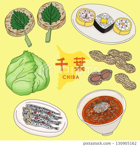 Chiba gourmet set illustration banner 130905162