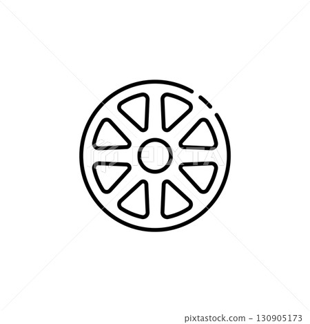 Outline of a wheel icon Outline of a wheel icon 130905173