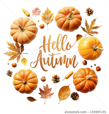 Hello Autumn Watercolor white background  130905191