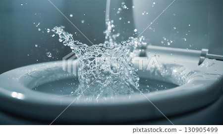 Toilet seat spurting water 130905499