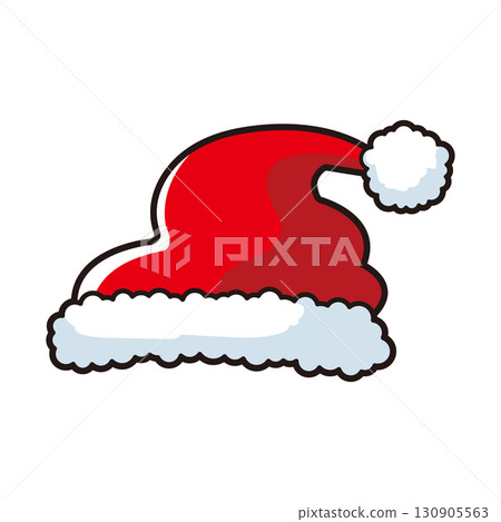 Santa hat with white pom-poms Santa hat with white pom-poms 130905563