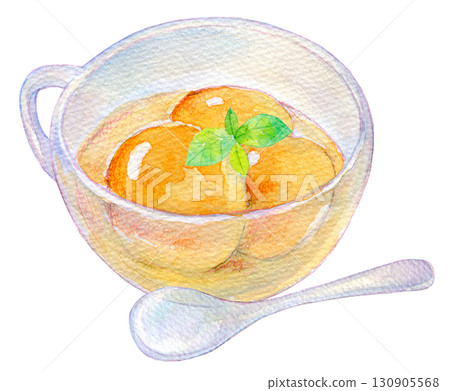 水彩插圖、手繪插圖、模擬插圖、杏子蜜餞 130905568
