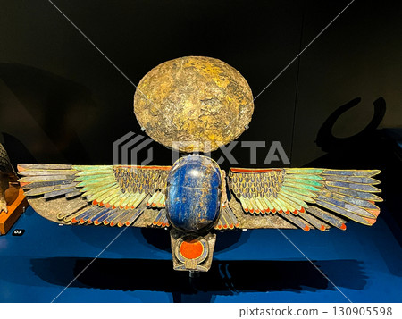 Scarab god on display at the Grand Egyptian Museum in Giza 130905598