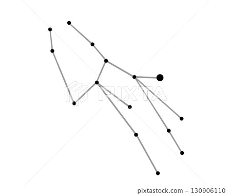 Monochrome illustration of Virgo constellation lines Monochrome illustration of Virgo constellation lines 130906110