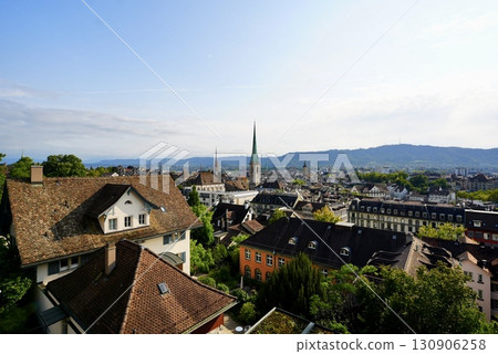 從 Polyterrace 俯瞰蘇黎世城市景觀 美麗的瑞士城市景觀 130906258