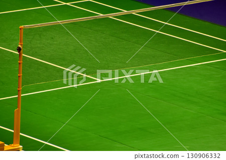 The scene of badminton court. Indoor badminton court. Sport or recreation concept. The scene of badminton court. Indoor badminton court. Sport or recreation concept. 130906332