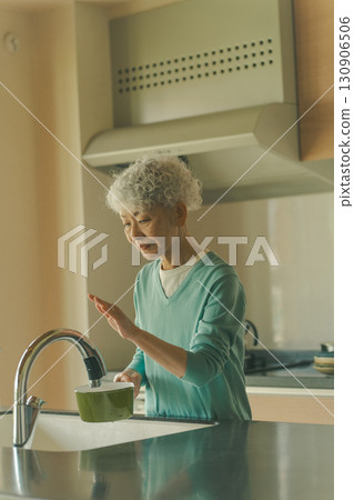 Seniors cooking for themselves 130906506