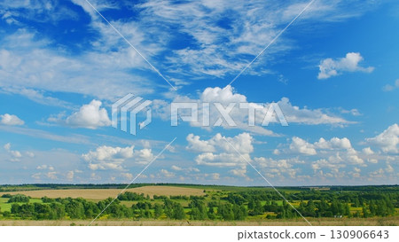 An Exquisite and Scenic Landscape Featuring a Beautiful Blue Sky with Soft White Clouds An Exquisite and Scenic Landscape Featuring a Beautiful Blue Sky with Soft White Clouds 130906643