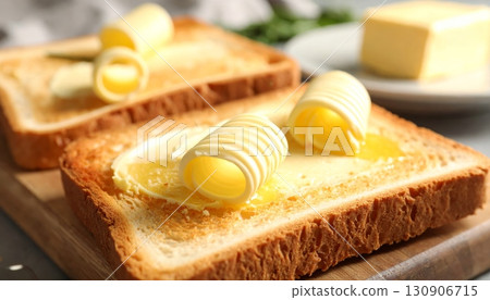 Delicious breakfast toast with butter Delicious breakfast toast with butter 130906715