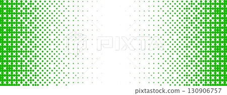 Green bitmap gradient texture. Fading pixelated 8 bit gradation pattern. Repeated dotted dither halftone background. Raster video game halfton patern. Vector vanishing comic pop art overlay backdrop 130906757