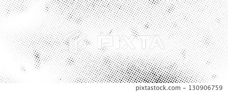 Distressed halftone gradient background. Grunge faded gritty noise texture. Retro pixelated backdrop. Dirty sandy grit wallpaper. Anime or manga style comic overlay. Vector aged speckled surface 130906759