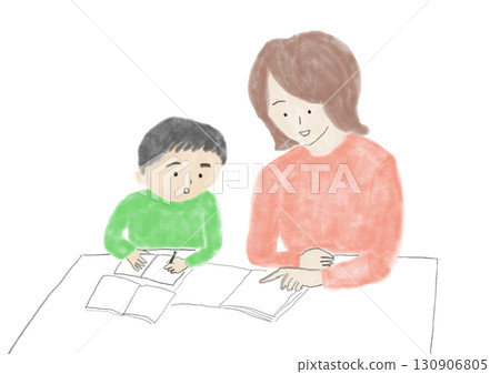 孩子和母親學習 130906805