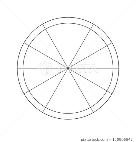 Simple 12-section circular frame - a template for charts such as pie charts, 12-hour charts, and 1-year charts Simple 12-section circular frame - a template for charts such as pie charts, 12-hour charts, and 1-year charts 130906842
