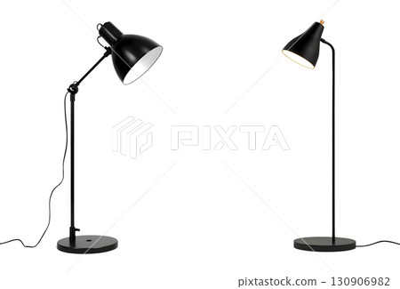 白色背景上簡單的立燈 130906982