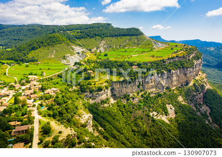 Panoramic view from above on the city Tavertet. Small town located on high mountain 130907073