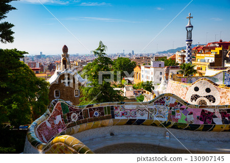 Famous Park Guell in Barcelona, Spain Famous Park Guell in Barcelona, Spain 130907145