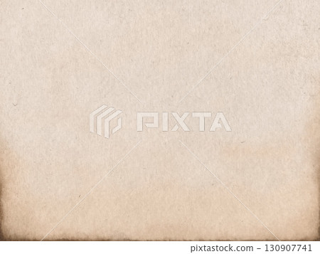Illustration of a light brown background with the texture of watercolor paper, with only the bottom part worn out 130907741