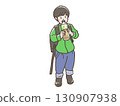 Illustration of a boy drinking tea 130907938