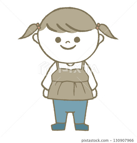 穿長袖和長褲的女孩 130907966