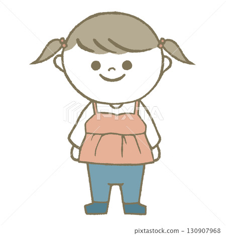 穿長袖和長褲的女孩 130907968