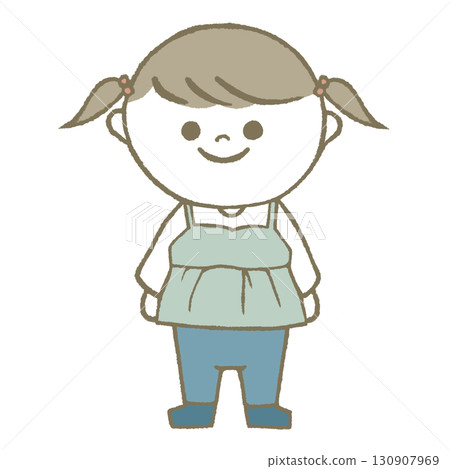 穿長袖和長褲的女孩 穿長袖和長褲的女孩 130907969