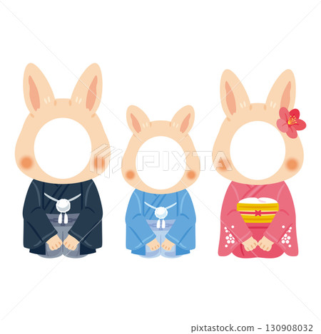 Year of the Rabbit Characters in their finest attire Family Photo Frame 130908032