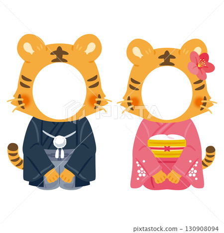 虎年人物服飾、男女相框 130908094