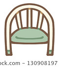 Simple and cute low chair icon illustration material 130908197