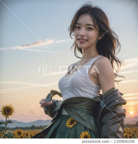 Sunset over the sunflower fields!! 130908206