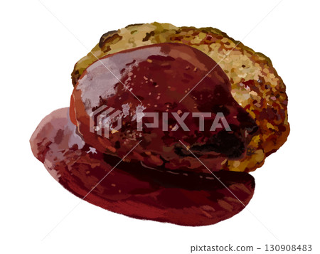Hamburger steak (demi-glace sauce) without plate 130908483
