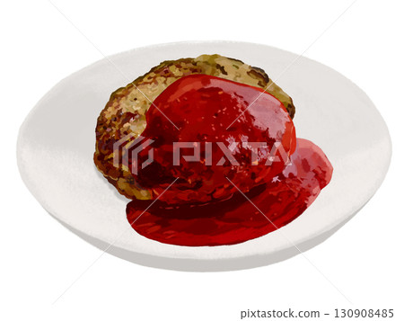 漢堡牛排（番茄醬）配盤子 130908485