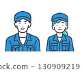 Vector illustration of male and female workers 130909219