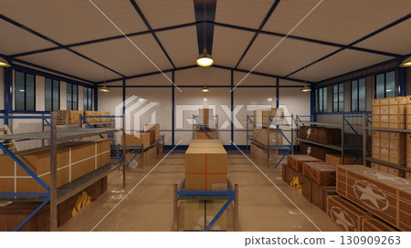 Flooded warehouse 130909263