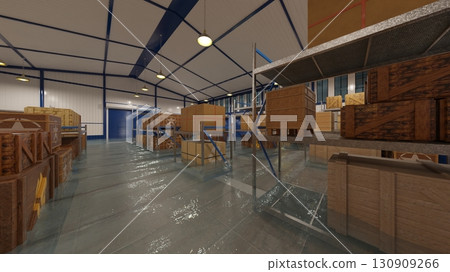 Flooded warehouse 130909266