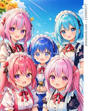 Cute girls illustrations 130909377