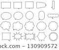 Speech bubble material dialogue frame simple monochrome broken line 130909572