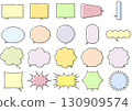 Speech bubble material, dialogue, frame, simple, broken line, colorful 130909574