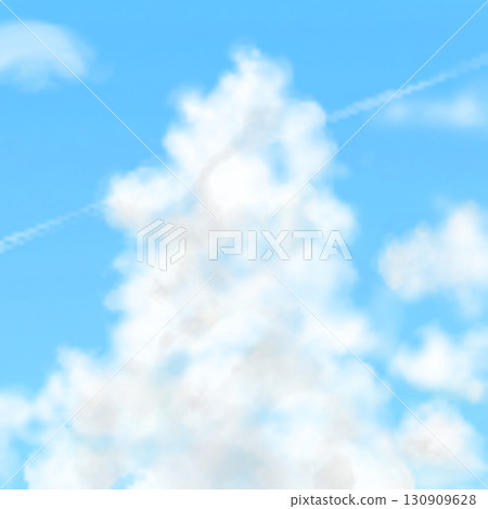 Clouds and contrails floating in the blue sky Clouds and contrails floating in the blue sky 130909628