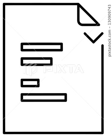Document icon with folded corner and down arrow in simple line art Document icon with folded corner and down arrow in simple line art 130909743