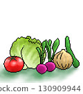 Watercolor illustration of various vegetables 130909944