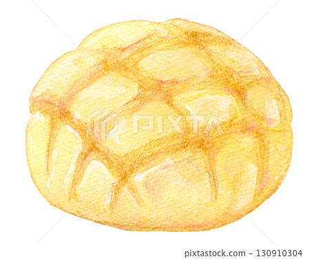 水彩插畫、手繪插畫、模擬插畫、蜜瓜麵包 水彩插畫、手繪插畫、模擬插畫、蜜瓜麵包 130910304