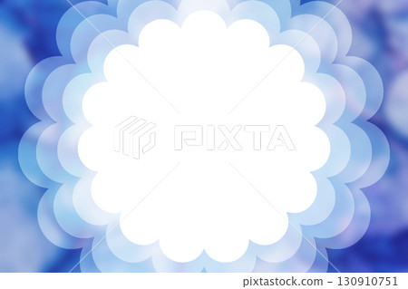 Cute frame watercolor fluffy watercolor flower 130910751