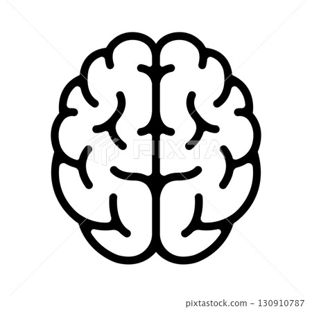 Human brain (from directly above) vector icon illustration 130910787