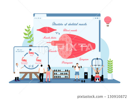 Vector illustration of muscle training and fitness motif 130910872