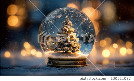 Christmas snow globe and glitter 130911082