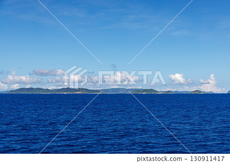 The Kerama Islands came into view. Kerama Islands, Shimajiri District, Okinawa Prefecture - June 27, 2025. We boarded the Queen Zamami 3. 130911417