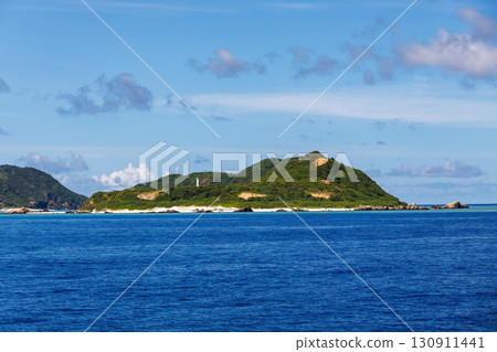 The Kerama Islands came into view. Kerama Islands, Shimajiri District, Okinawa Prefecture - June 27, 2025. We boarded the Queen Zamami 3. The Kerama Islands came into view. Kerama Islands, Shimajiri District, Okinawa Prefecture - June 27, 2025. We boarded the Queen Zamami 3. 130911441